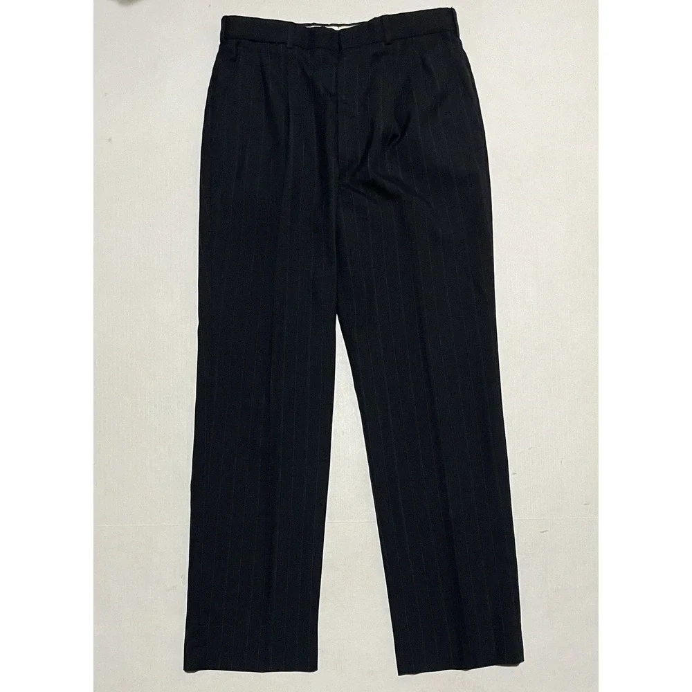 John Weitz‎ 2 Piece Mens Size 40R Blazer Pinstripe Navy Suit 32 X 31 Pants Wool